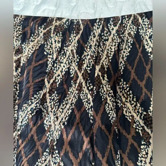 Vintage 90s Jacqueline Ferrar 100% Silk Skirt Abstract Print Petite Size 2 Lined - Picture 7 of 14
